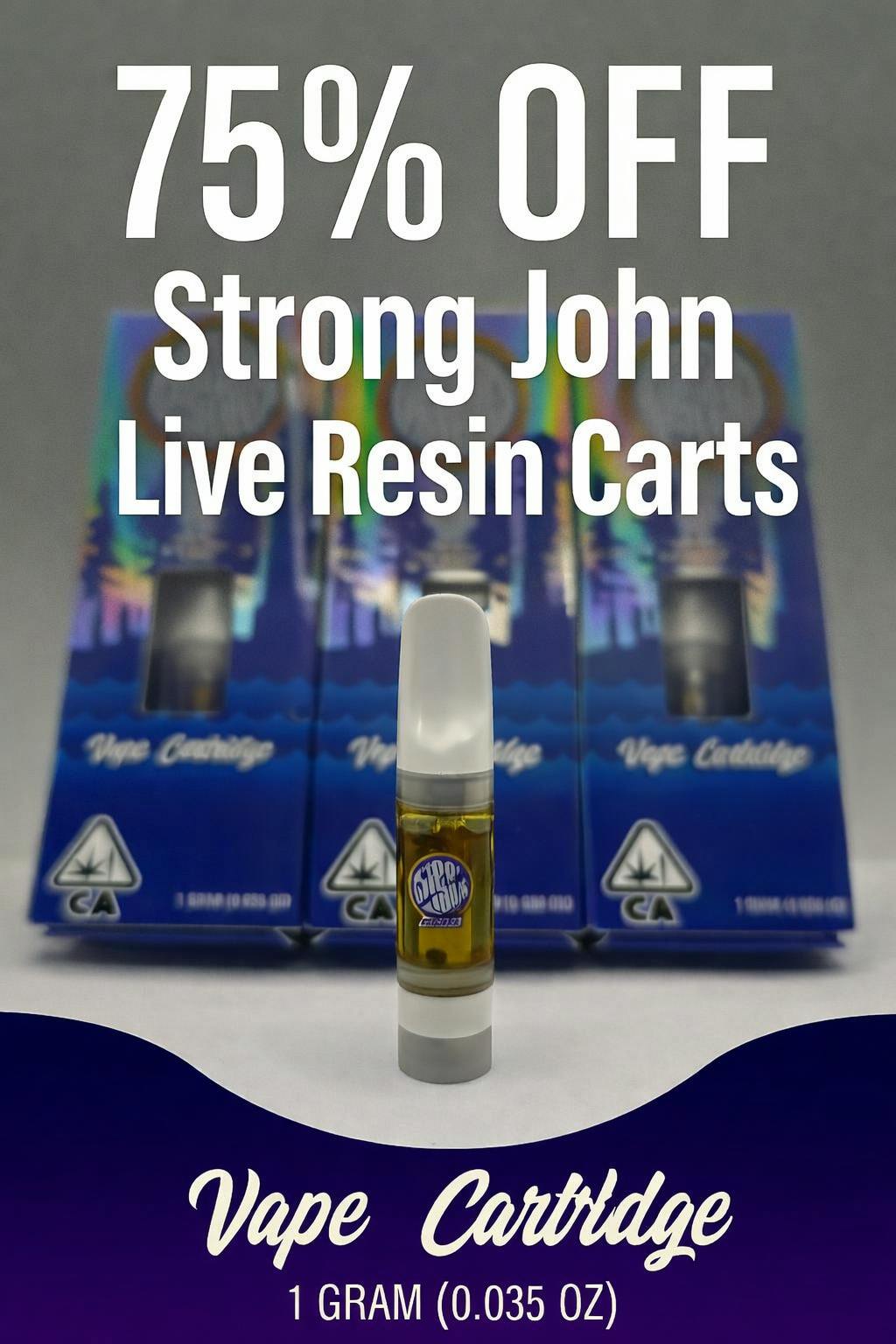 75% OFF Strong John Live Resin Cartridges