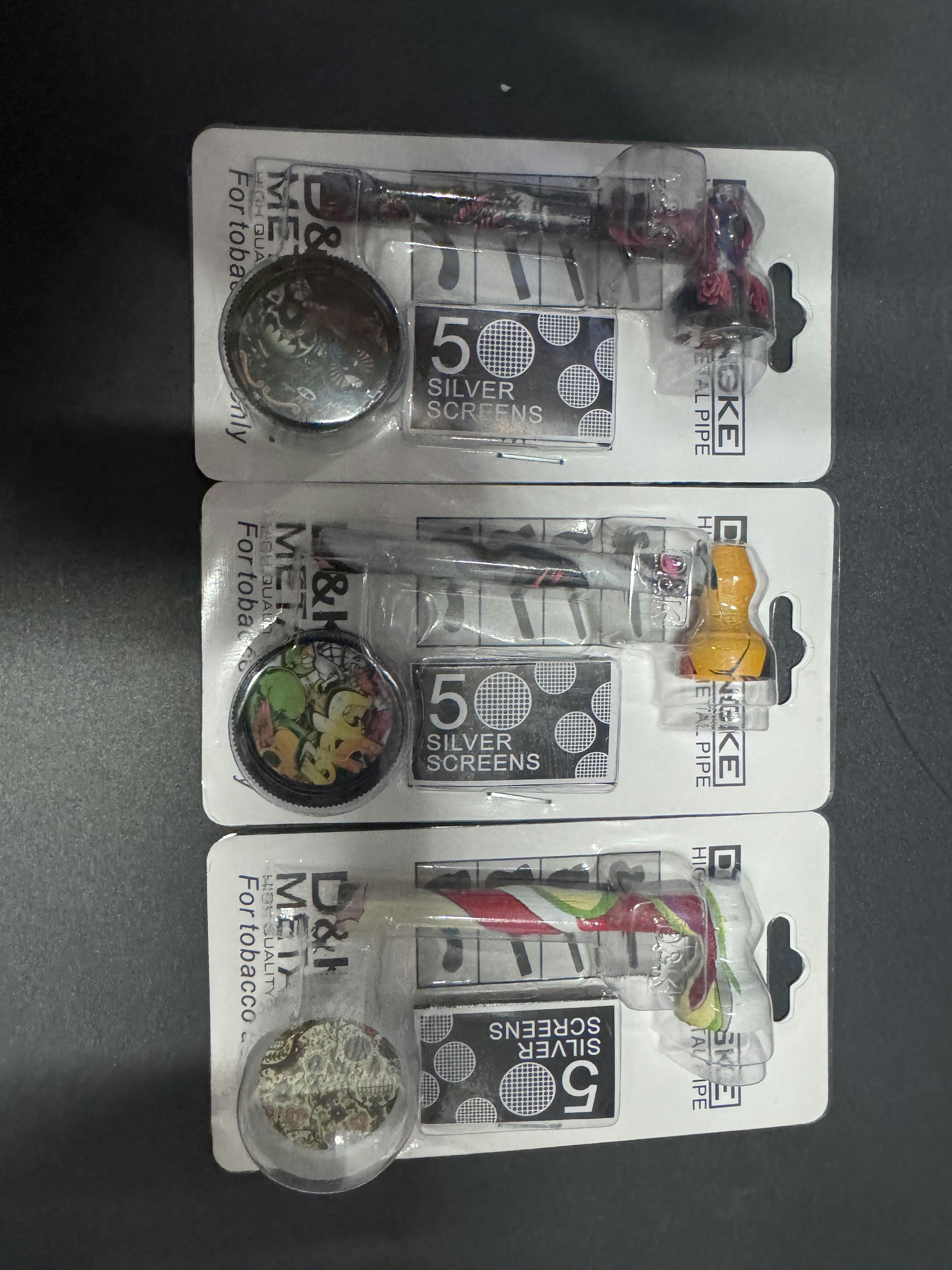 Pipe | Accessory | Personal Metal Pipe | Artistic And Colorfull Designs | Inludes Grinder & S