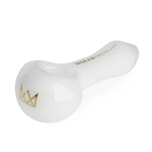 White 3.75" Hand Pipe W/Ash Catcher Mouthpiece