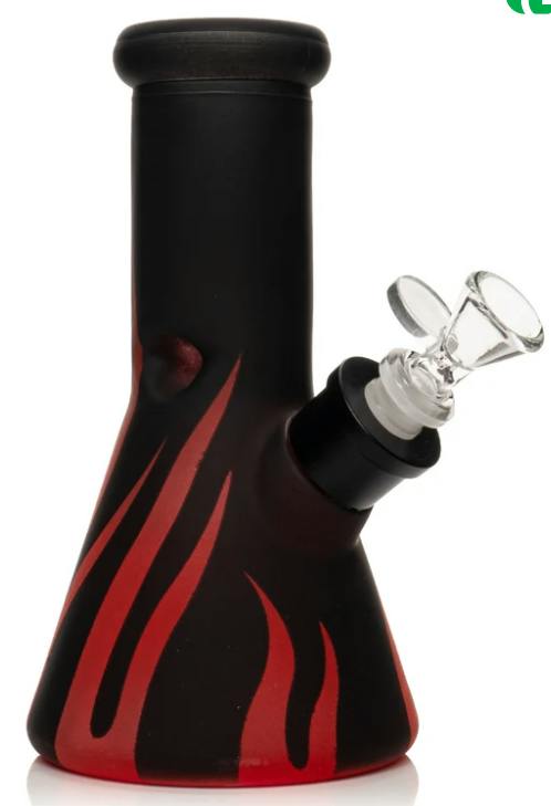 KTOO Glass Water Pipe - 8" Flames (Red)