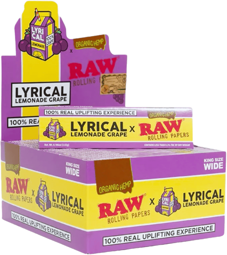 X Lyrical Lemonade Grape Organic Hemp King Size Wide Rolling Papers