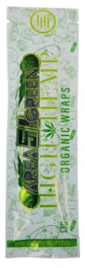 HEMP WRAPS W/ FILTER TIP - 2PK | AREA 51 GREEN | HIGH HEMP