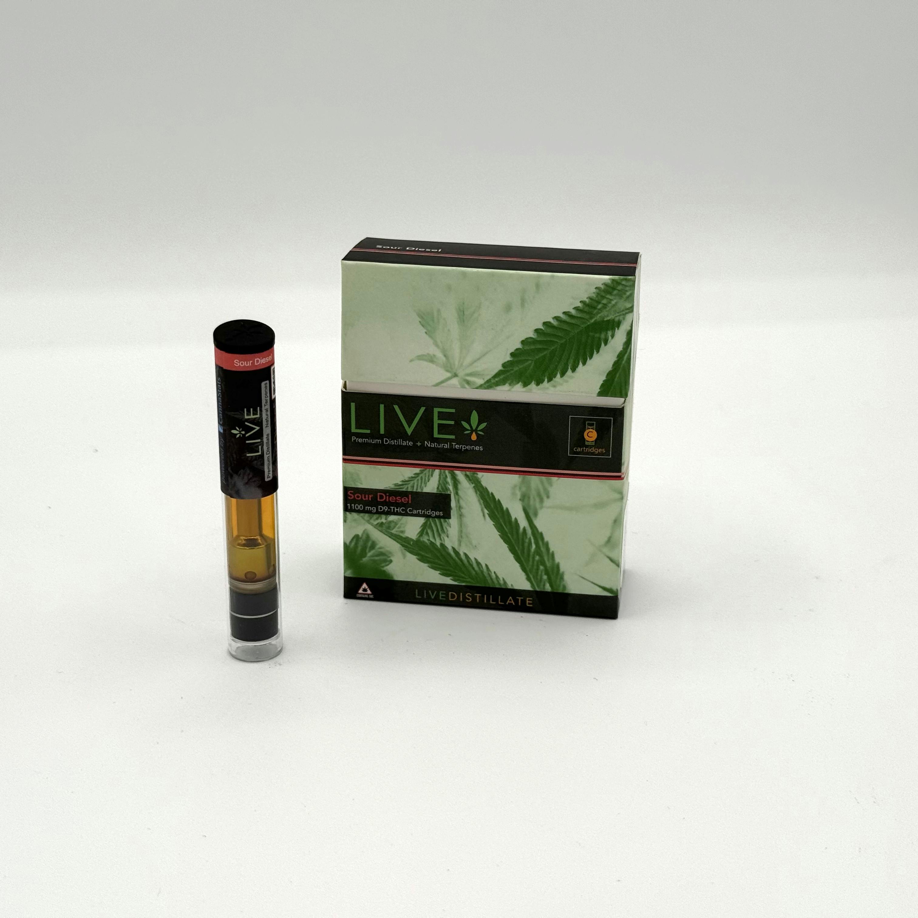 Sour Diesel | 1g Distillate Cart | Live Brand at Strawberry Fields Apothecary