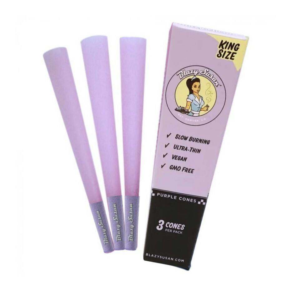 Rolling Papers | Blazy Susan | King Size Cones 3pk | Purple at Nightjar East Lyme Dispensary