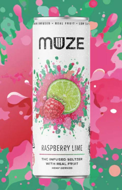 Beverage | MUZE | Raspberry Lime Seltzer | Single at Nightjar East Lyme Dispensary