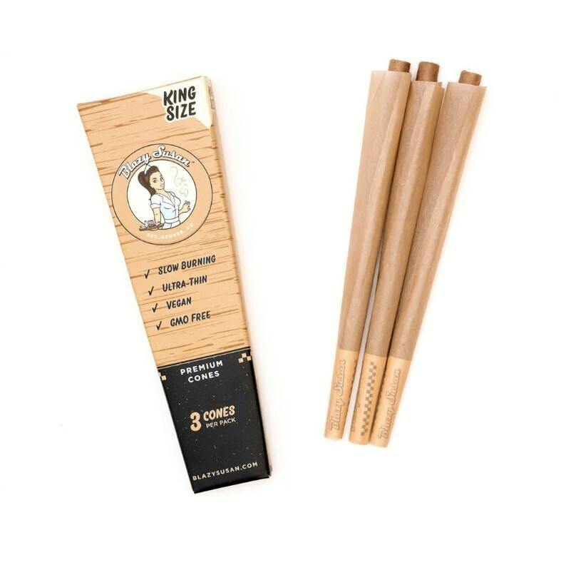 Rolling Papers | Blazy Susan | King Size Cones 3pk | Unbleached at Nightjar East Lyme Dispensary