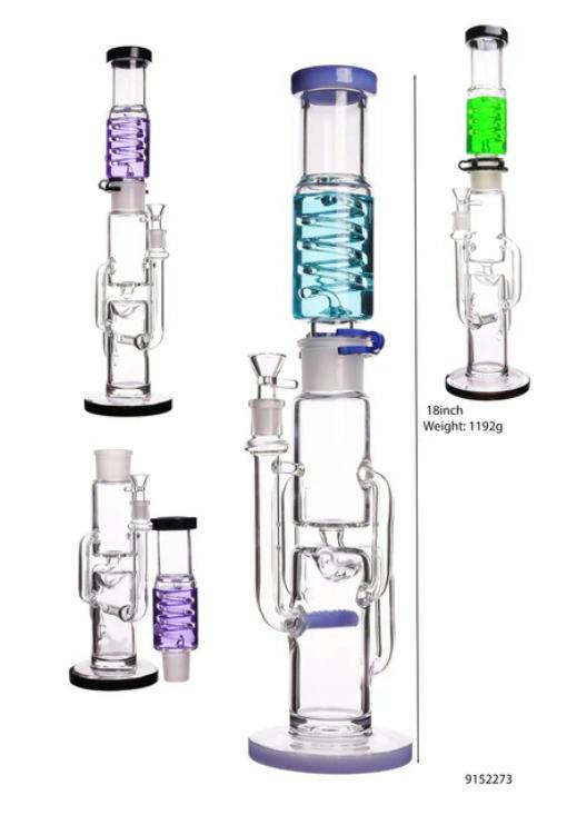 Glass Pipe | Freezable | Water Bong Large | 18"
