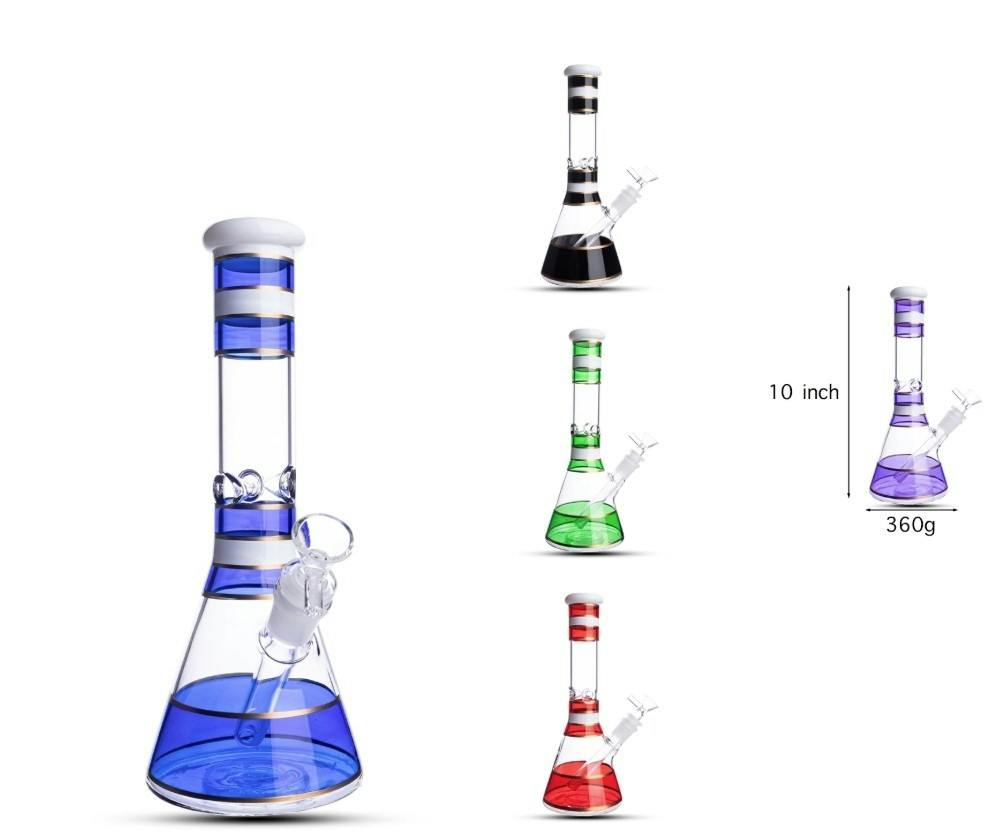 Glass Pipe | 10" Striped Water Bong