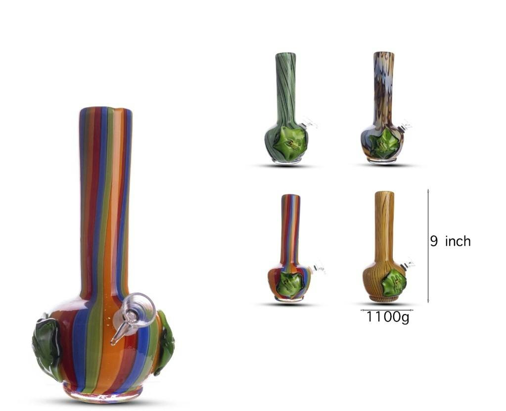 Glass Pipe | 9" Lily Pad & Frog Bong