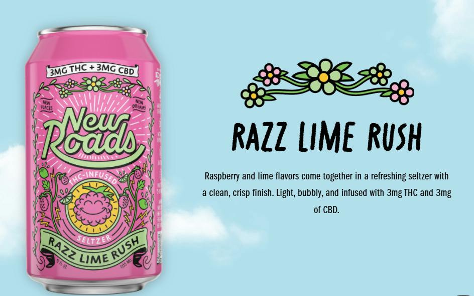 Beverage | New Roads | Razz Lime Rush Seltzer | Single at Nightjar East Lyme Dispensary