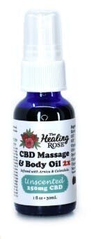 Topical | The Healing Rose | Unscented CBD Massage & Body Oil