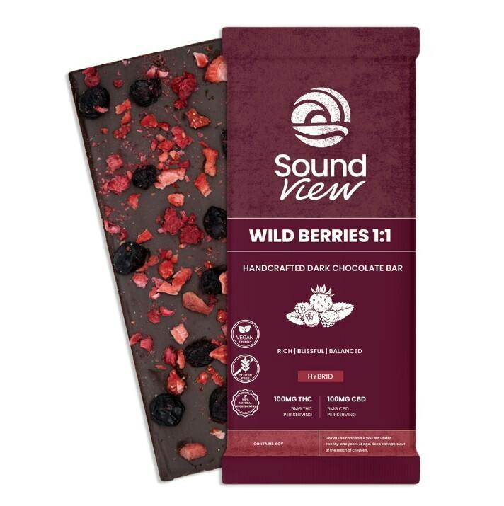Chocolate | Wild Berries 1:1 CBD Dark Chocolate Bar | 20pc | 00244