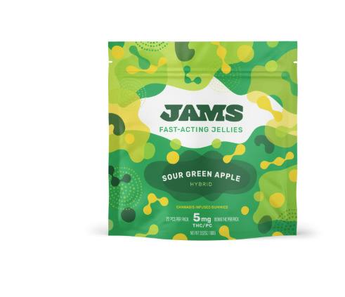 Gummies | JAMS Sour Green Apple | Fast Acting Jellies | 01198