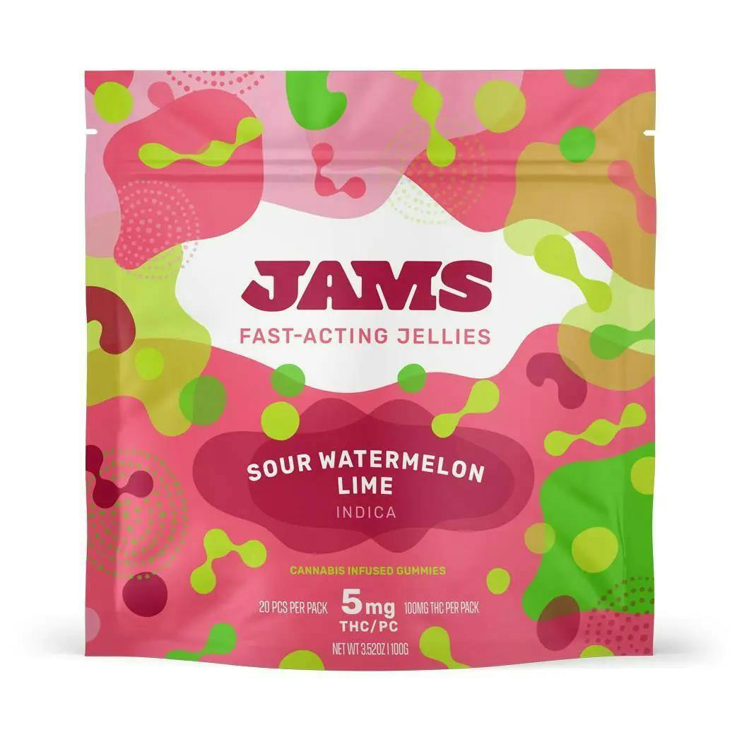Gummies | JAMS Sour Watermelon Lime | Fast Acting Jellies | 01863