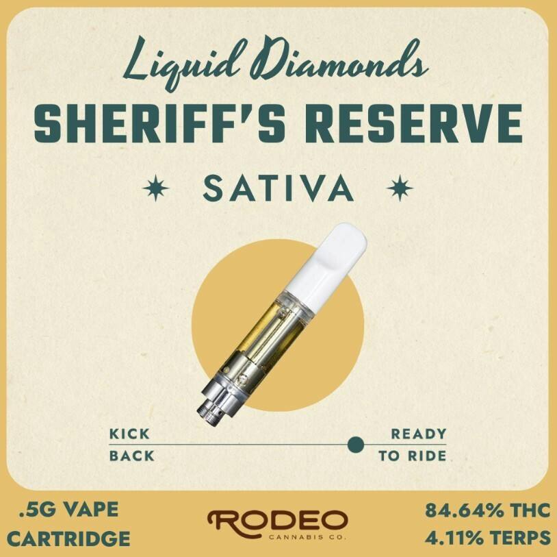 Vape Cart | Liquid Diamonds | Sheriff's Reserve .5g | 00539 at Nightjar East Lyme Dispensary