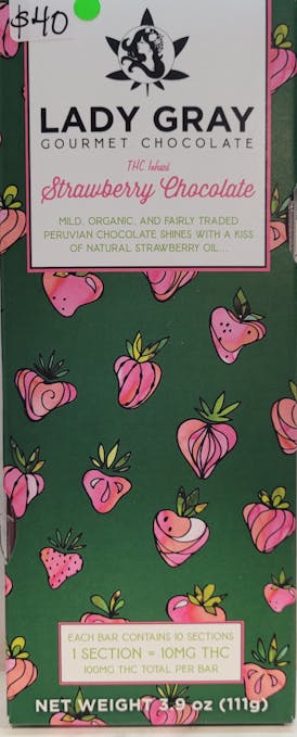 100mg Strawberry Chocolate Bar by Lady Gray