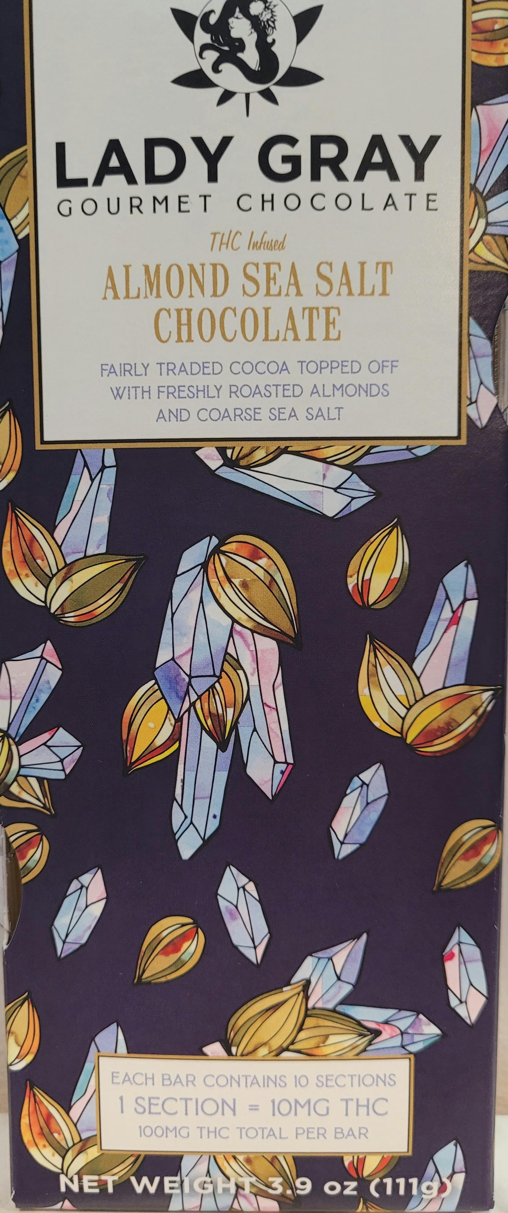 100mg Almond Sea Salt Chocolate Bar by Lady Gray