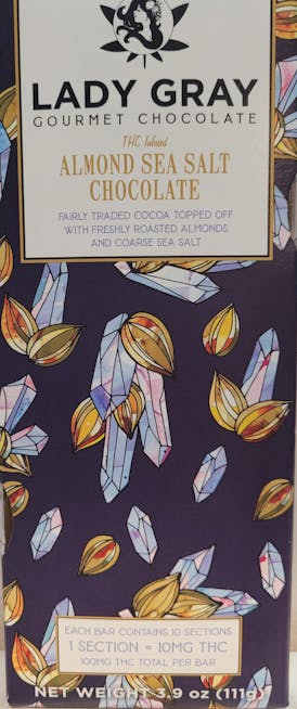 100mg Almond Sea Salt Chocolate Bar by Lady Gray