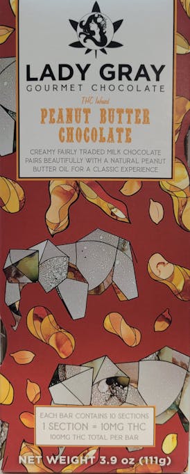 100mg Peanut Butter Chocolate Bar by Lady Gray