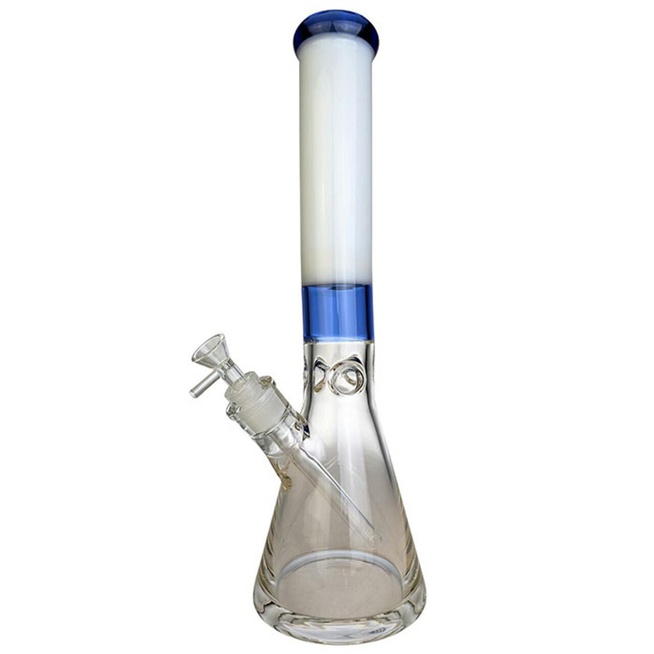 16" Two Tone Color Rim Beaker Water Pipe w/ 14m Bowl - Green/ White