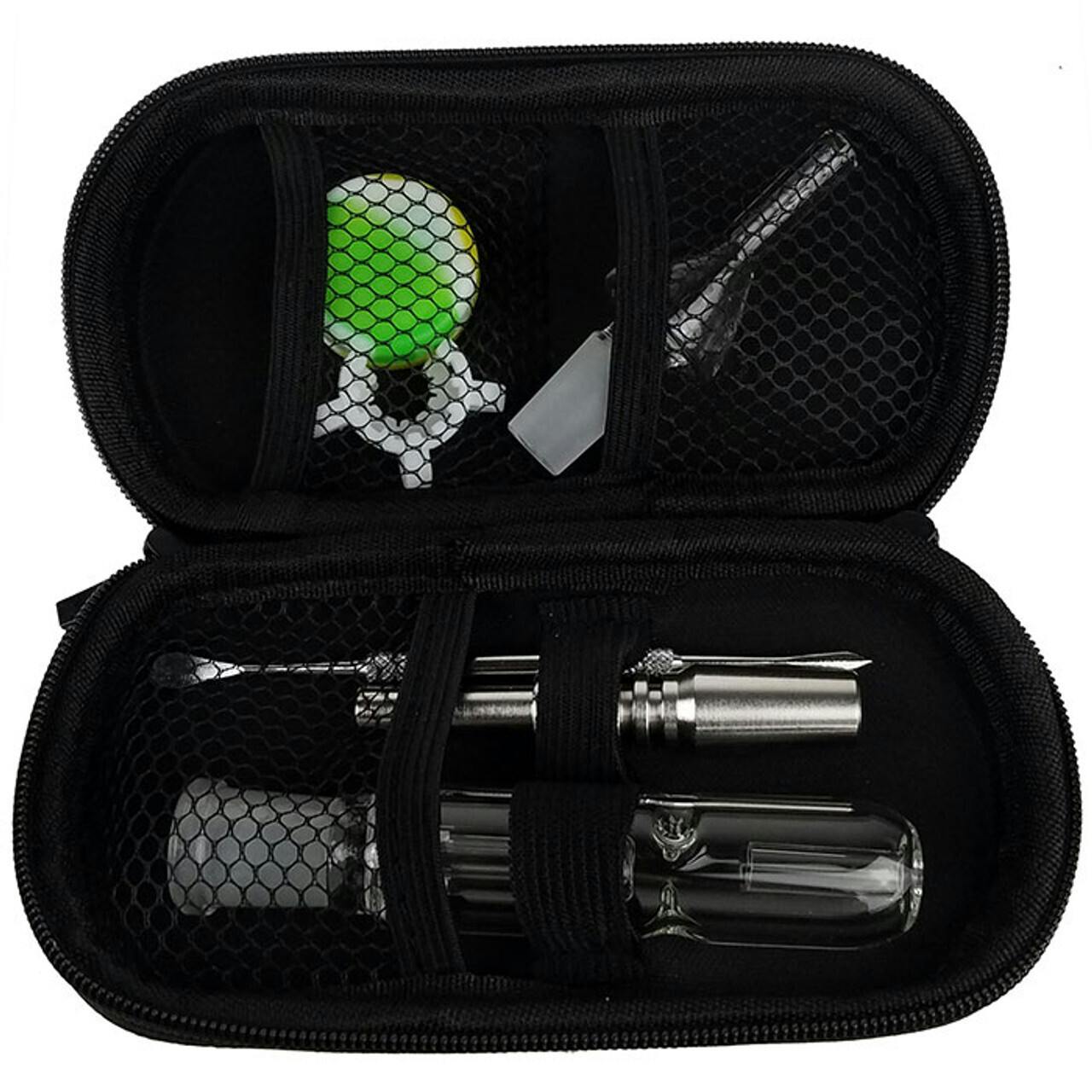 6.5" Nectar Pipe Zipper Case w/ Glass & Stainless Steel Tip- 14mm