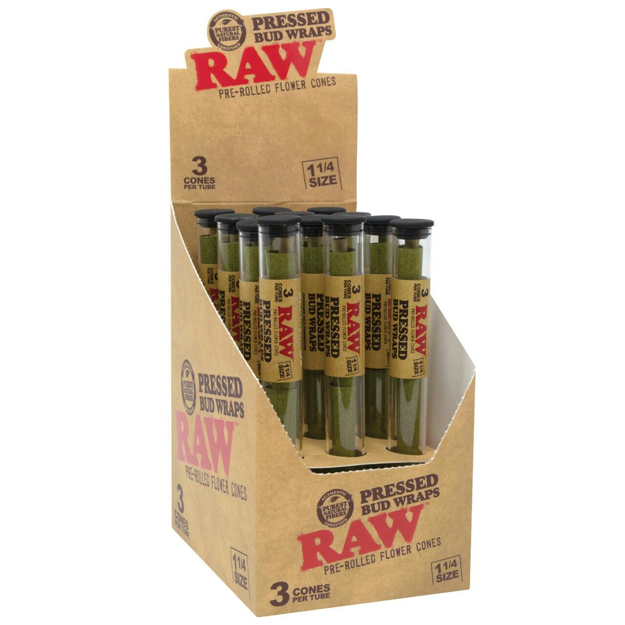 RAW®- Pressed Bud Wrap Pre Roll Cones, 3ct at The Herbalist