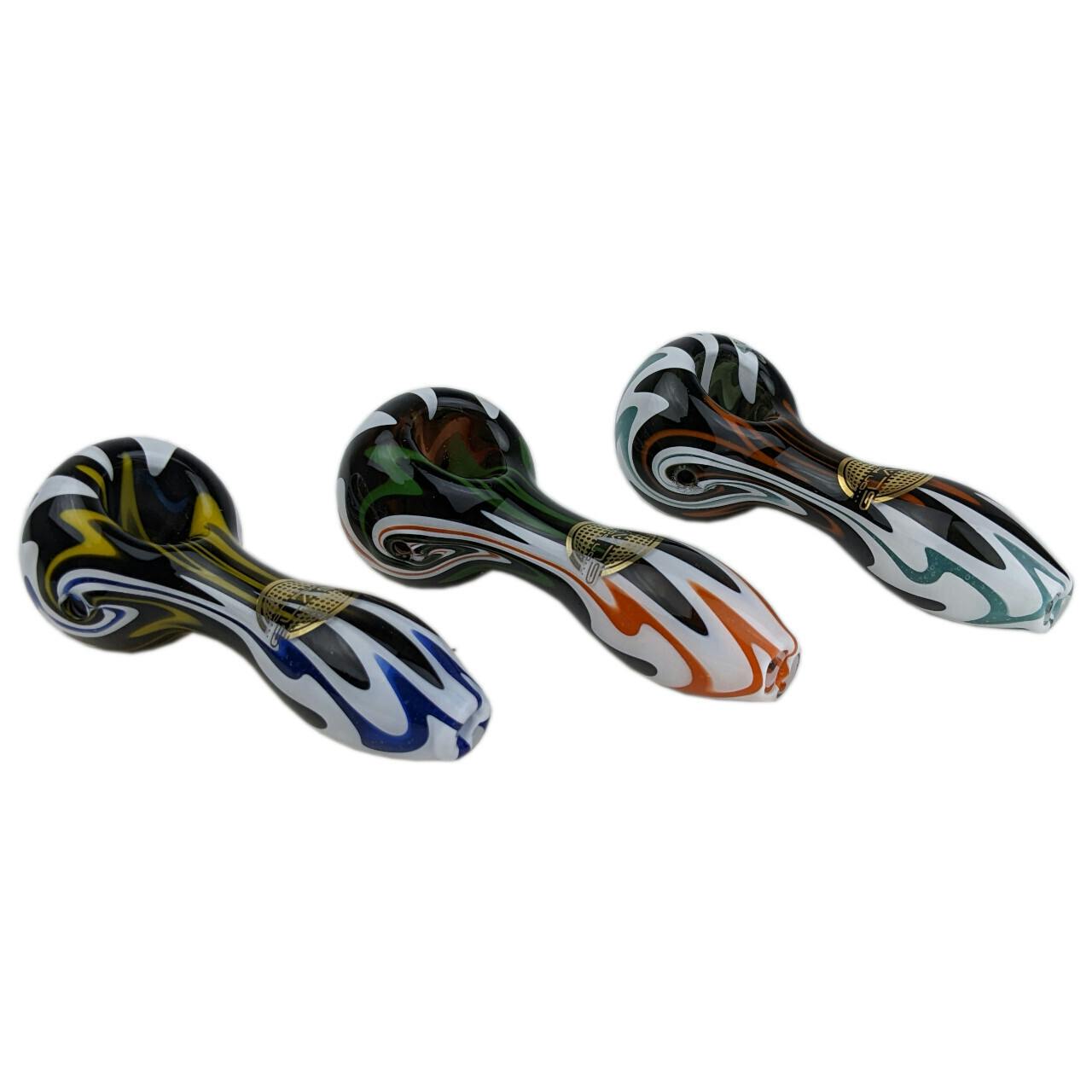 On Point Glass- 4" Vibrant Swirl Glass Hand Pipe