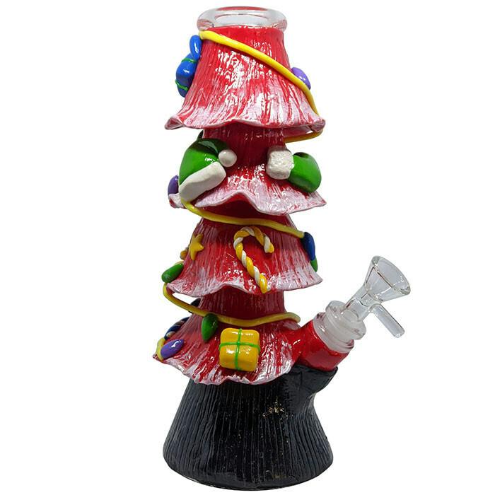 10" Clay Christmas Tree Water Pipe