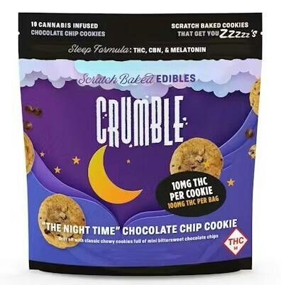 Night Time Chocolate Chip Cookie- 100mg 10pk| Crumble