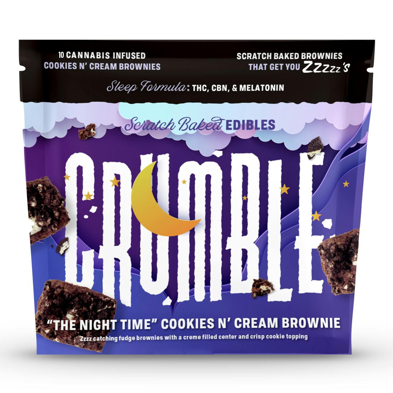 100mg Night Time Cookies N' Cream Brownies (Crumble)