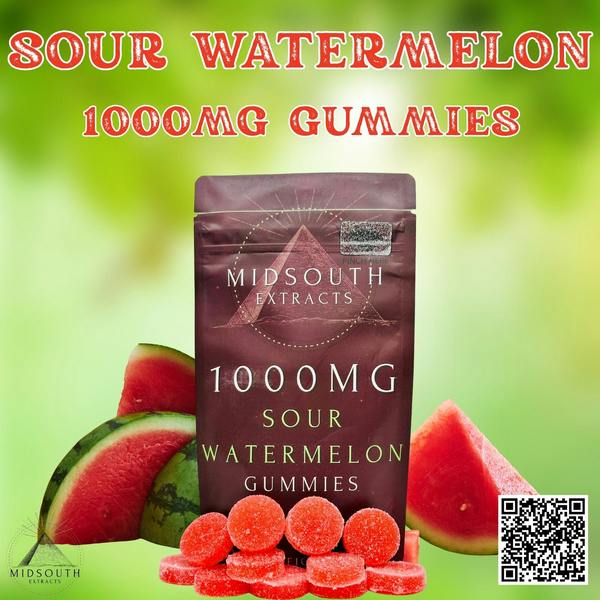 Sour Watermelon 1000mg Gummies| Mid South