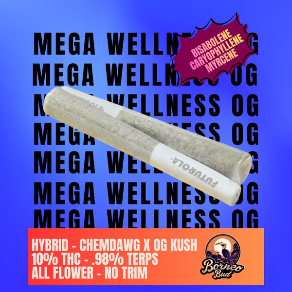 Mega Wellness OG 2pk, 1g PR's| Borneo Bud at The Herbalist