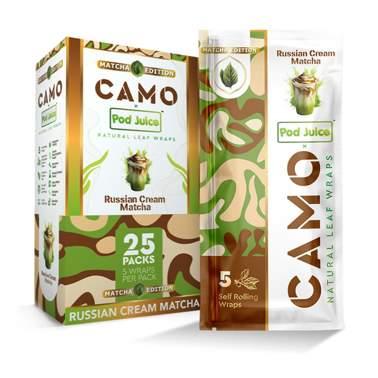 Camo Herbal Wraps/ Russian Cream Matcha