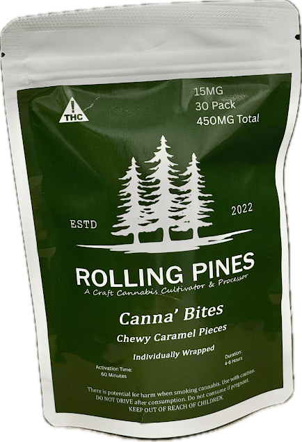 450mg Caramel Bites 30pk 15mg (Rolling Pines)