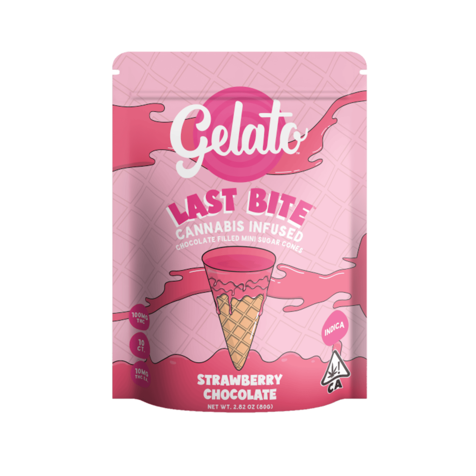 Gelato Last Bite: Gelato Last Bite 100mg Indica Strawberry Chocolate 10pk