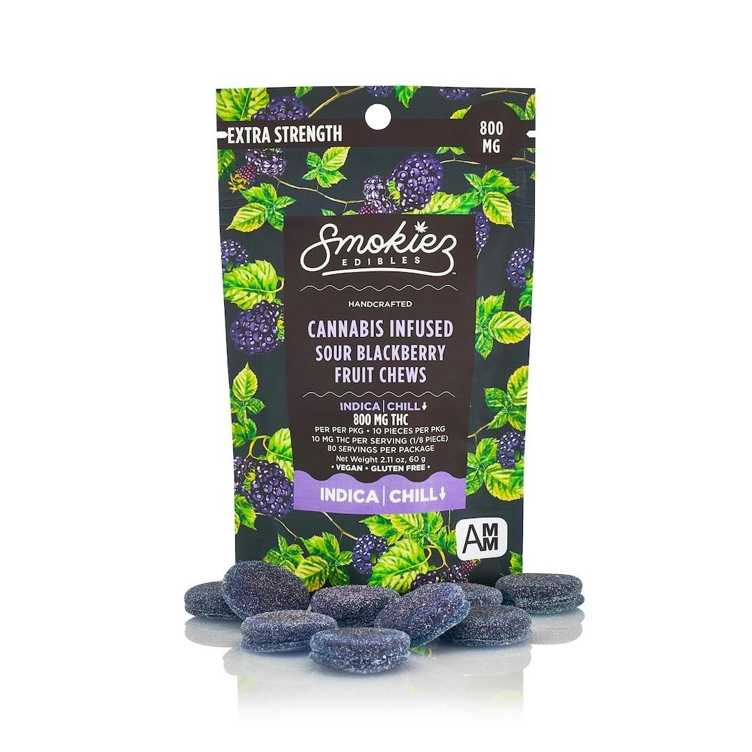 Smokiez - Edible - Gummies - Sour Blackberry - Indica - 800MG