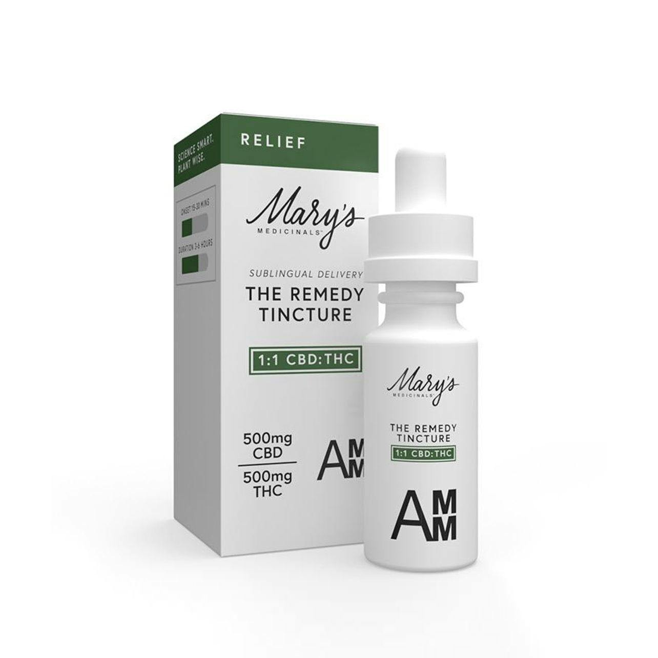 Mary's Medicinals - Tincture - Drops - Relief - 1:1 CBD:THC - 500MG