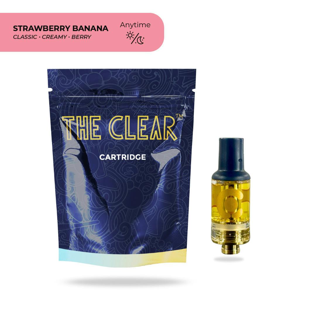 The Clear Elite - Vape Cart - Threaded - Strawberry Banana - Hybrid - 1G at Speakeasy Dispensary