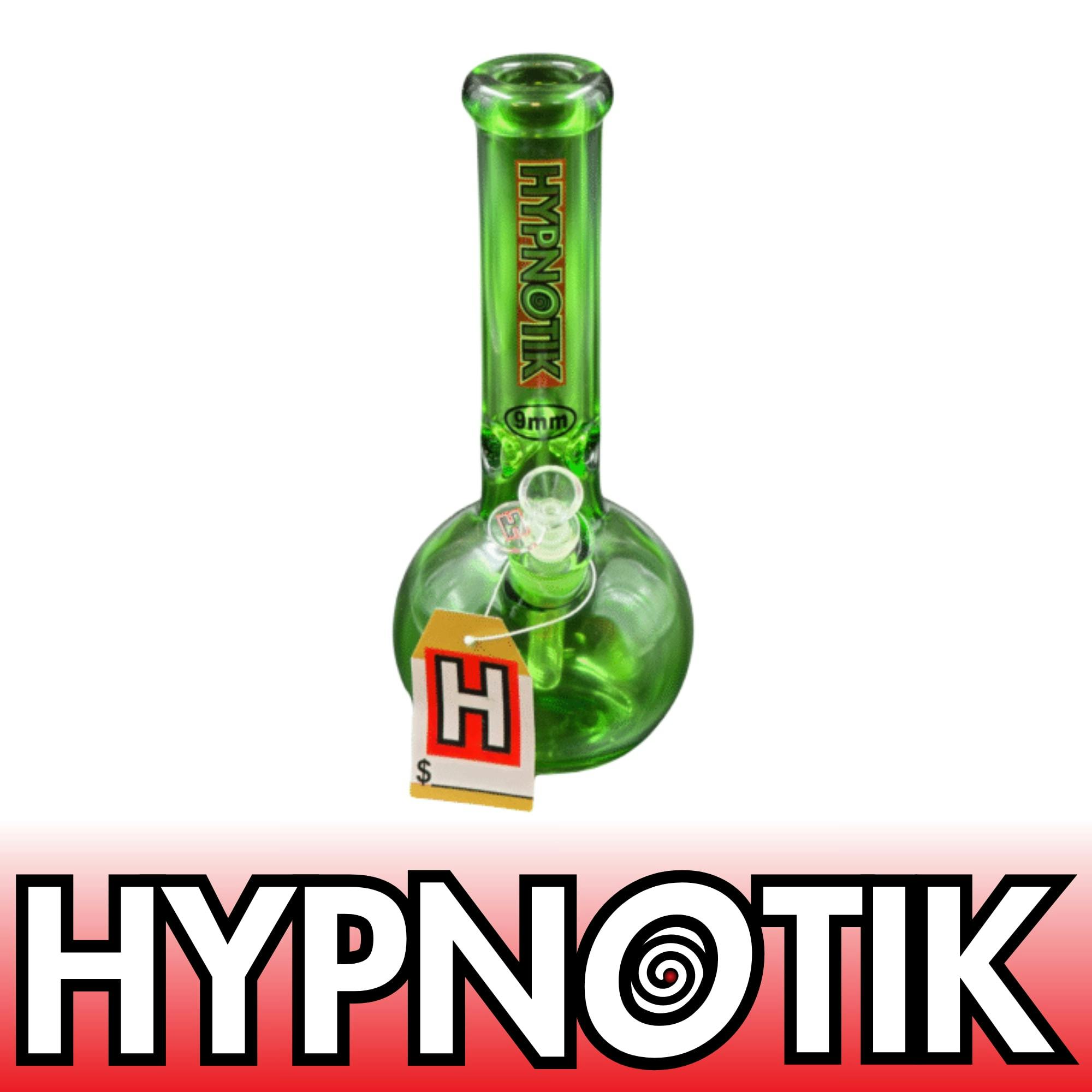 12 INCH 9 MM HYPNOTIK FULL COLORED ROUND BASE BONG, SMOKE