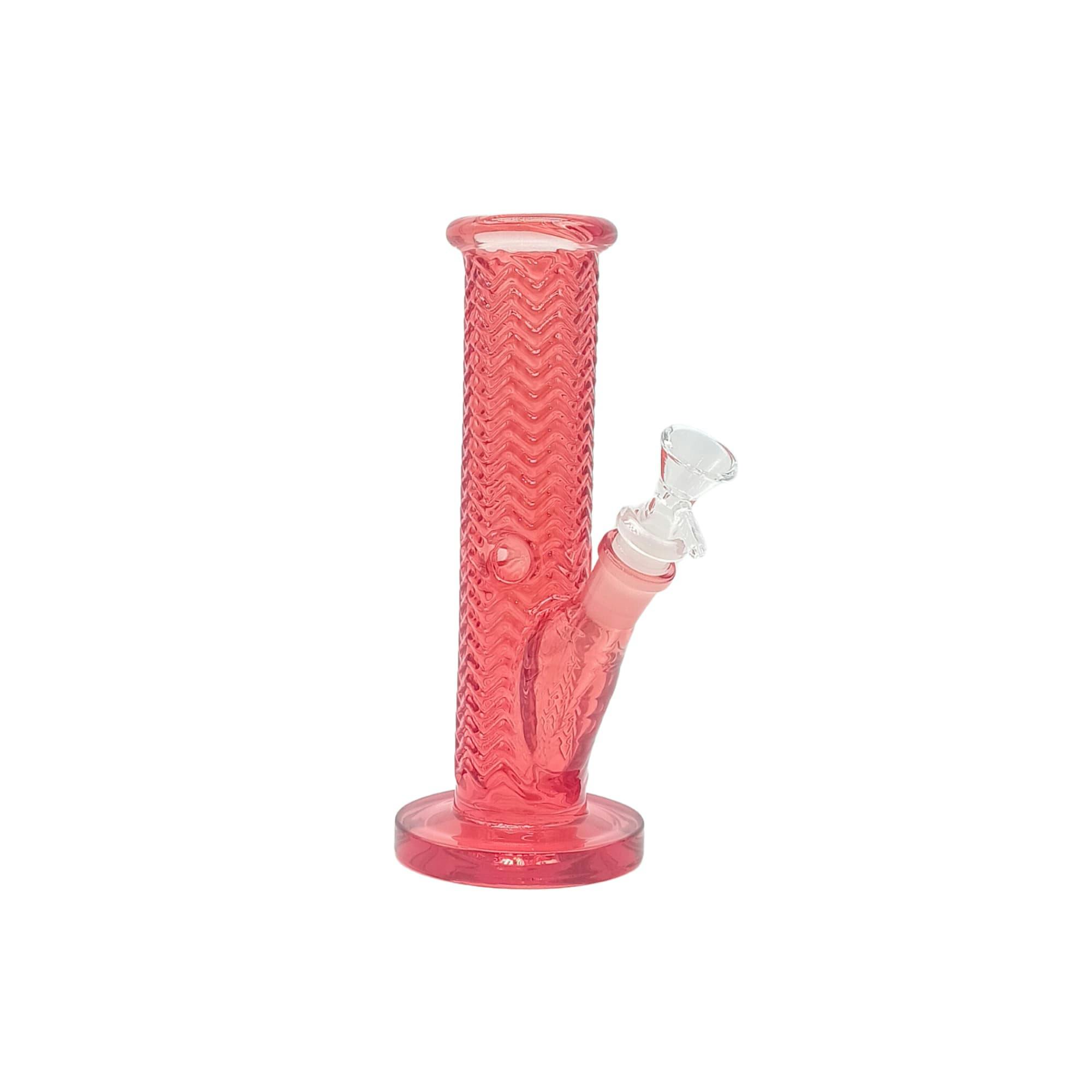 TEXTURED SERIES" 8.5 INCH WAVE AFTER WAVE STRAIGHT TUBE BONG, PURPLE
