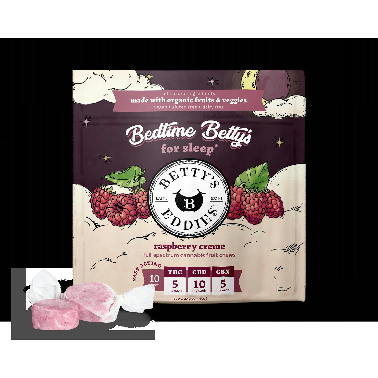 Betty's Eddies Fruit Chews 10pk (500mg) Raspberry Creme