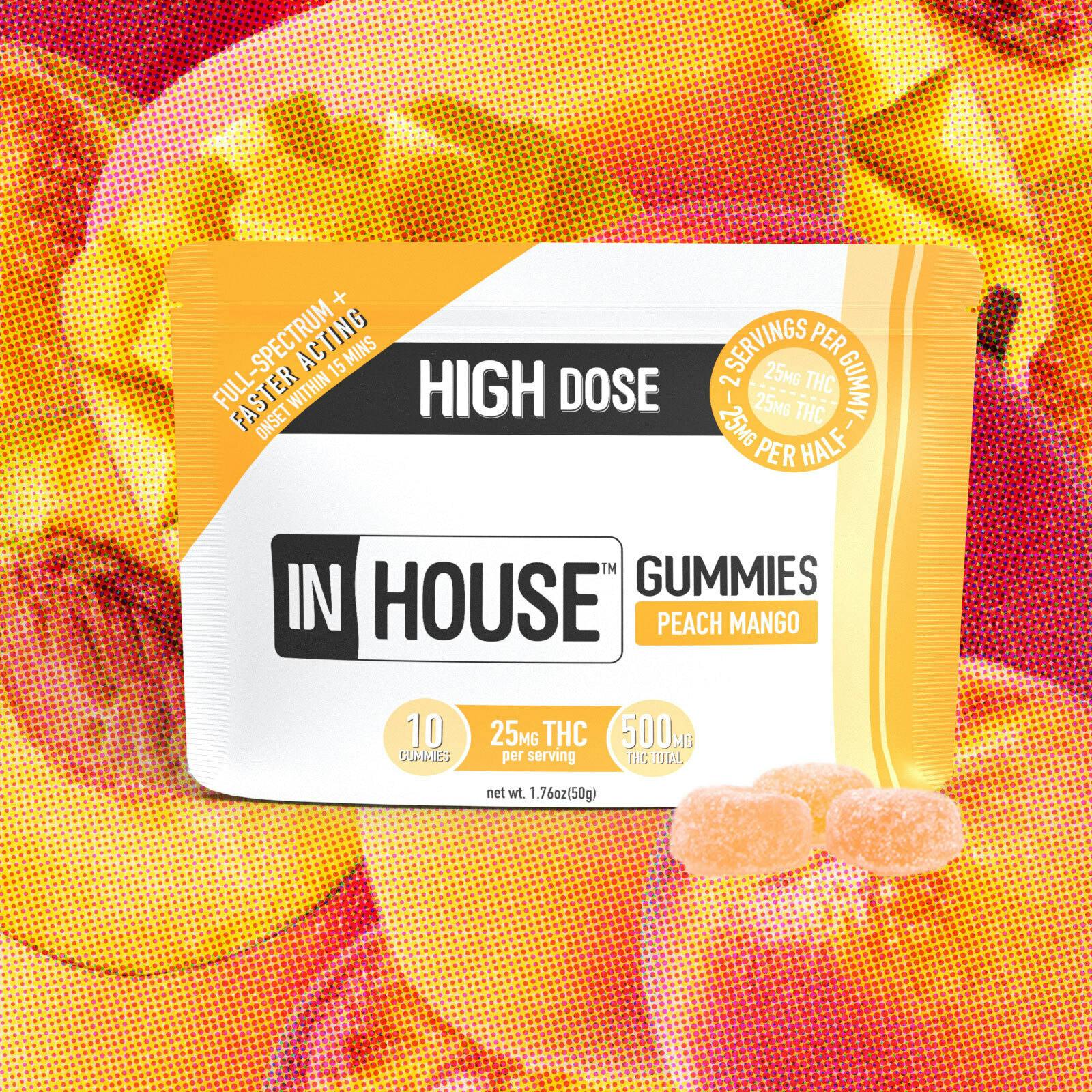 In House Fast Acting Gummies (100mg) Peach Mango at Nature's Medicines