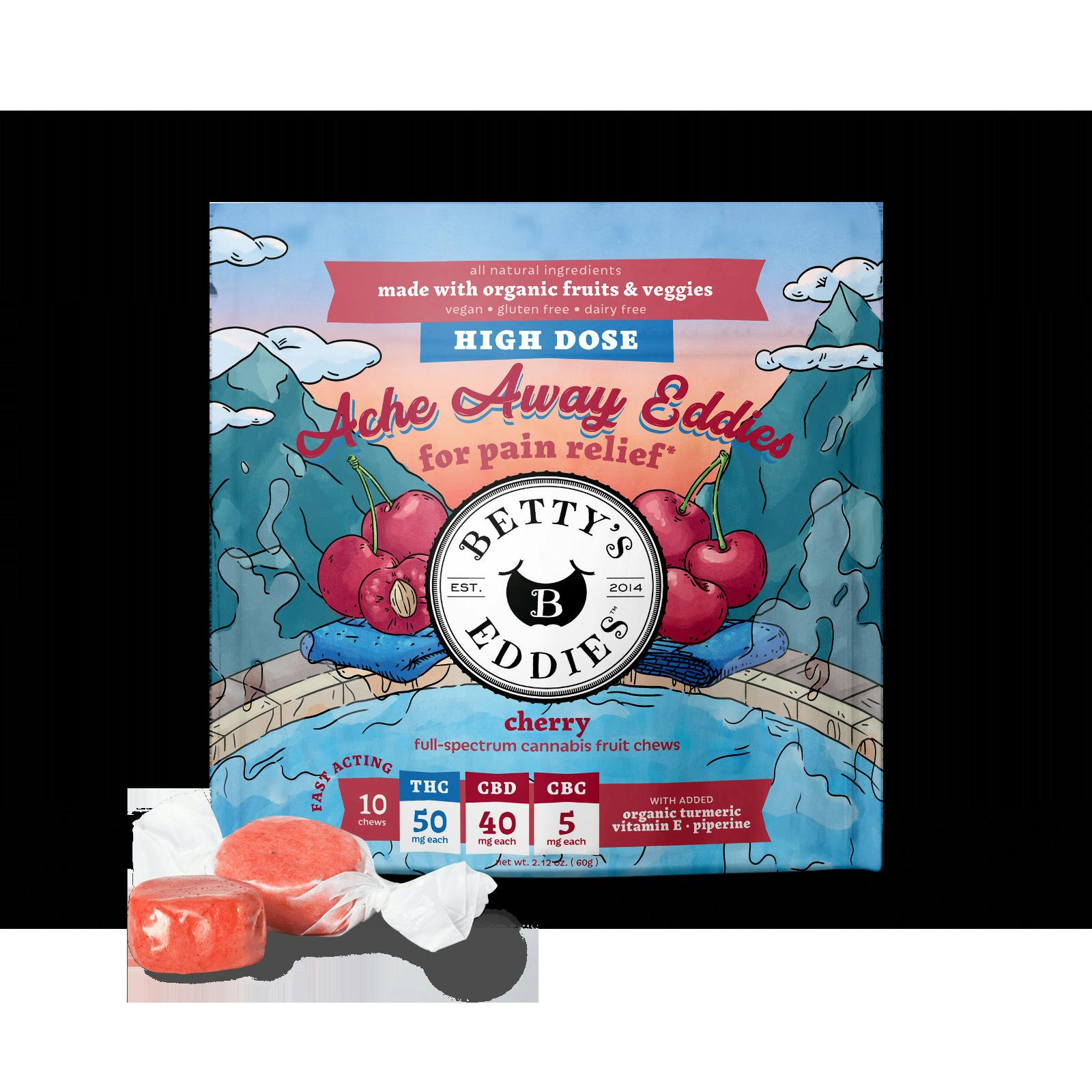 Betty's Eddies Fruit Chews 10pk (500mg) Cherry