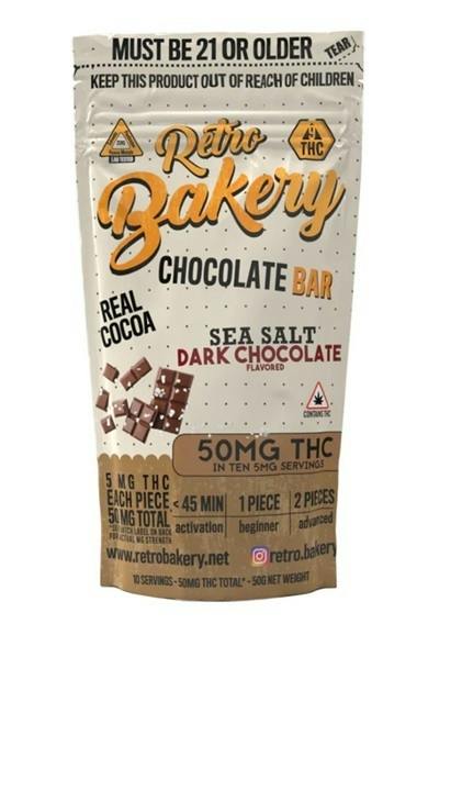 Dark Chocolate Sea Salt Bar 50mg THC