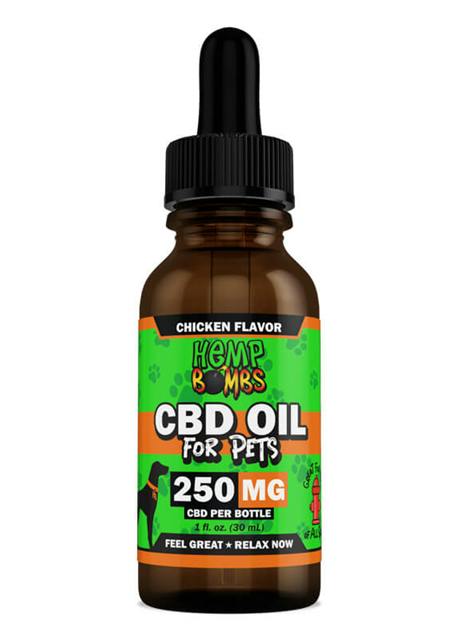 Hemp Bombs CBD Oil For Pets, 250mg, 1oz | Chicken Flavor at Green Rose Dispensary