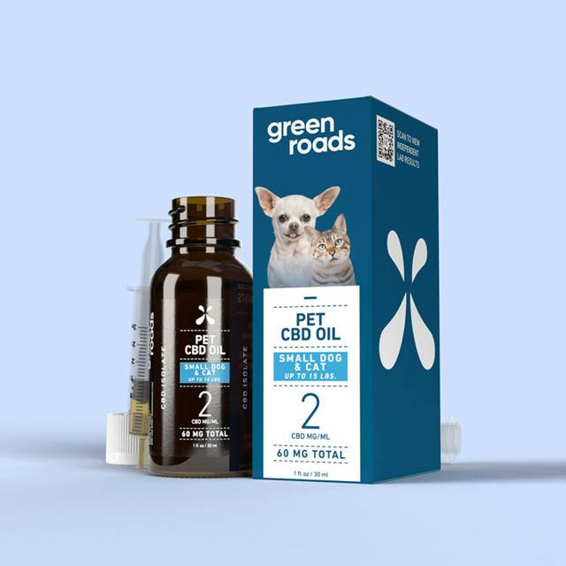 Green Roads Small Cat & Dog Pet Drops, 60mg, 30ml/bottle