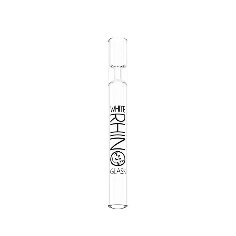 White Rhino Wood Chillum w/Glass Mouthpiece And Silicone Cap