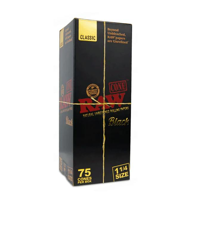 RAW - 1.25 Size Black Classic Cones 6ct/32pk