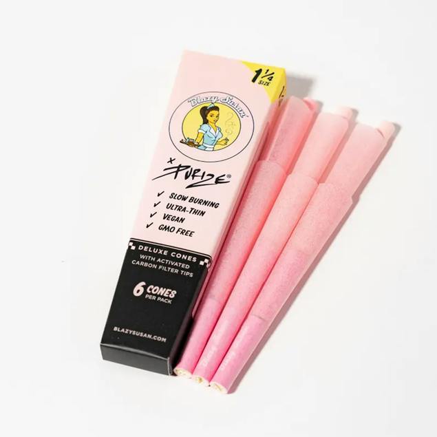 Blazy Susan - Purple Deluxe Cones 1.25 Size w/Purize Filter Tips 21pk