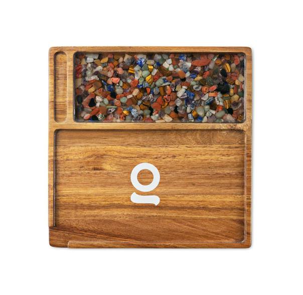 Ongrok Roll Tray Stone Wood Acacia